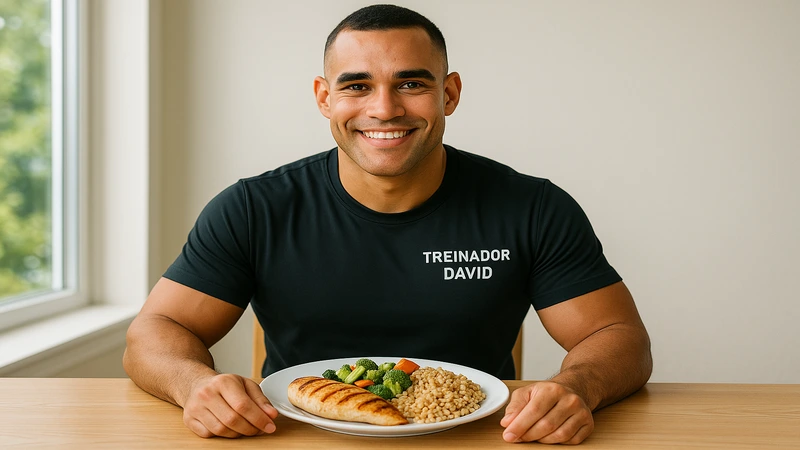 Refeição saudável pós-treino com frango grelhado e vegetais Prato De Frango Grelhado Com Vegetais E Arroz Integral Após Treino