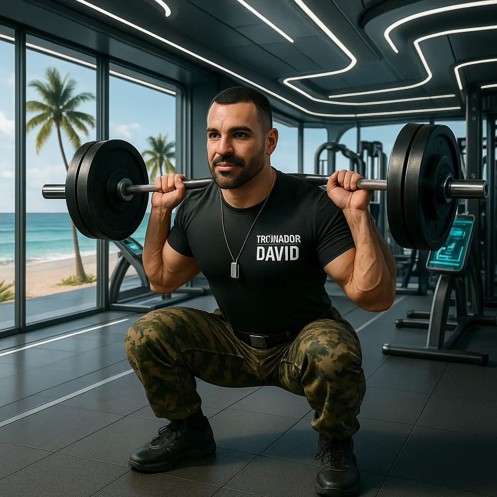 Treino de Força Para Iniciantes: Como Começar Certo 1 Treinador David Demonstrando Agachamento Correto Para Iniciantes Na Academia