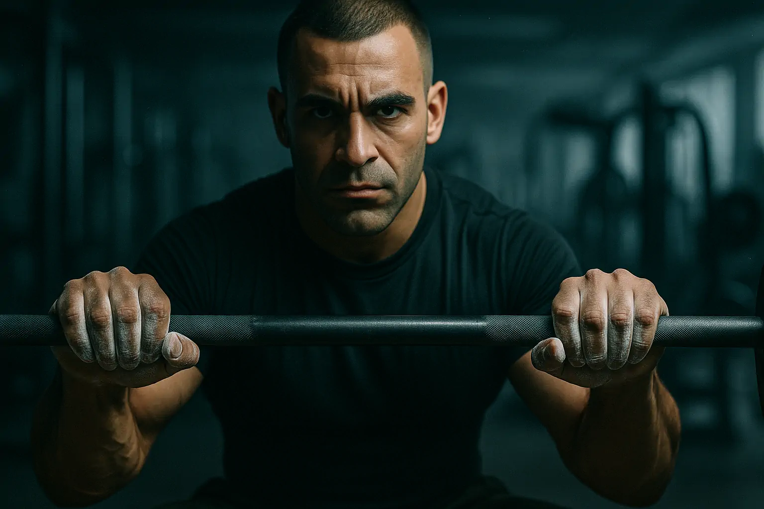 Treino de Força Para Iniciantes: Como Começar Certo 7 Homem Determinado Pronto Para Treinar, Mostrando Mentalidade Forte