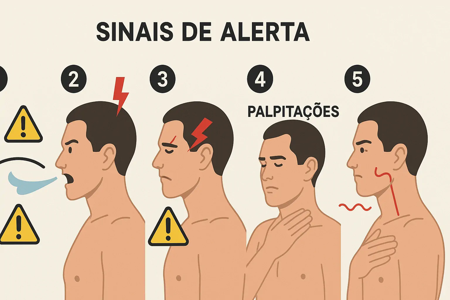 Infográfico De Sinais De Alerta Durante Técnicas Respiratórias