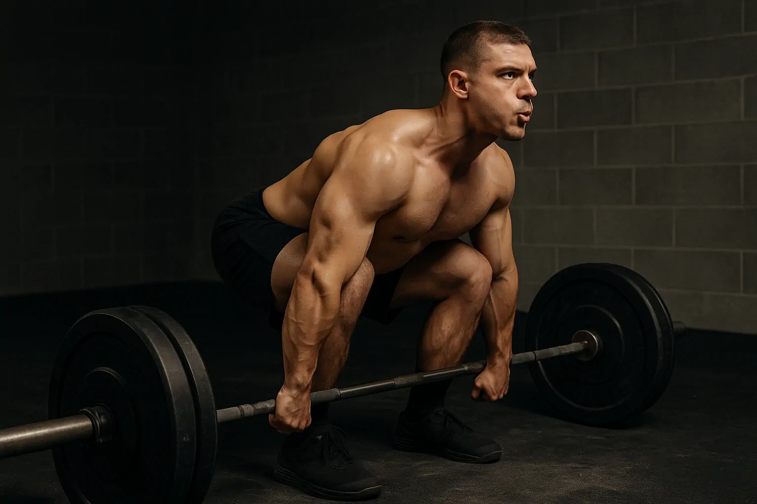 Posição De Setup No Levantamento Terra Demonstrando Preparação Respiratória