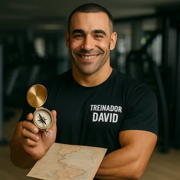 Treinador David Mostrando O Mapa Para Disciplina E Hábitos Diarios