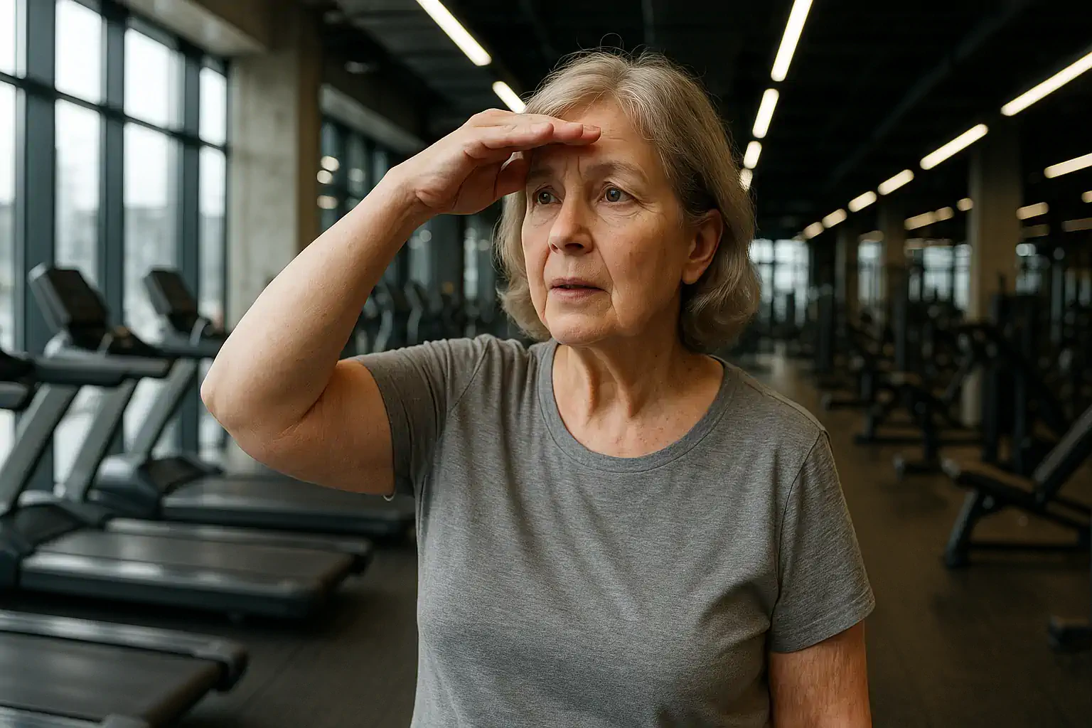 Idoso Treinando Com Orientação Profissional Em Academia