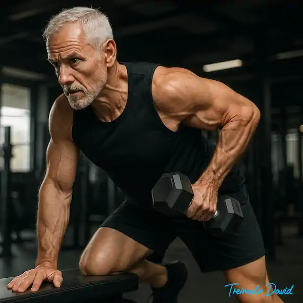 Idoso Treino Halteres Progressao - Treinador David