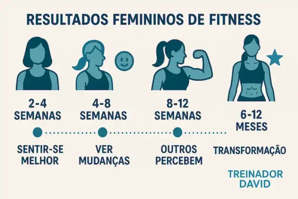 Infografico Tempo Resultado Musculacao Mulher - Treinador David