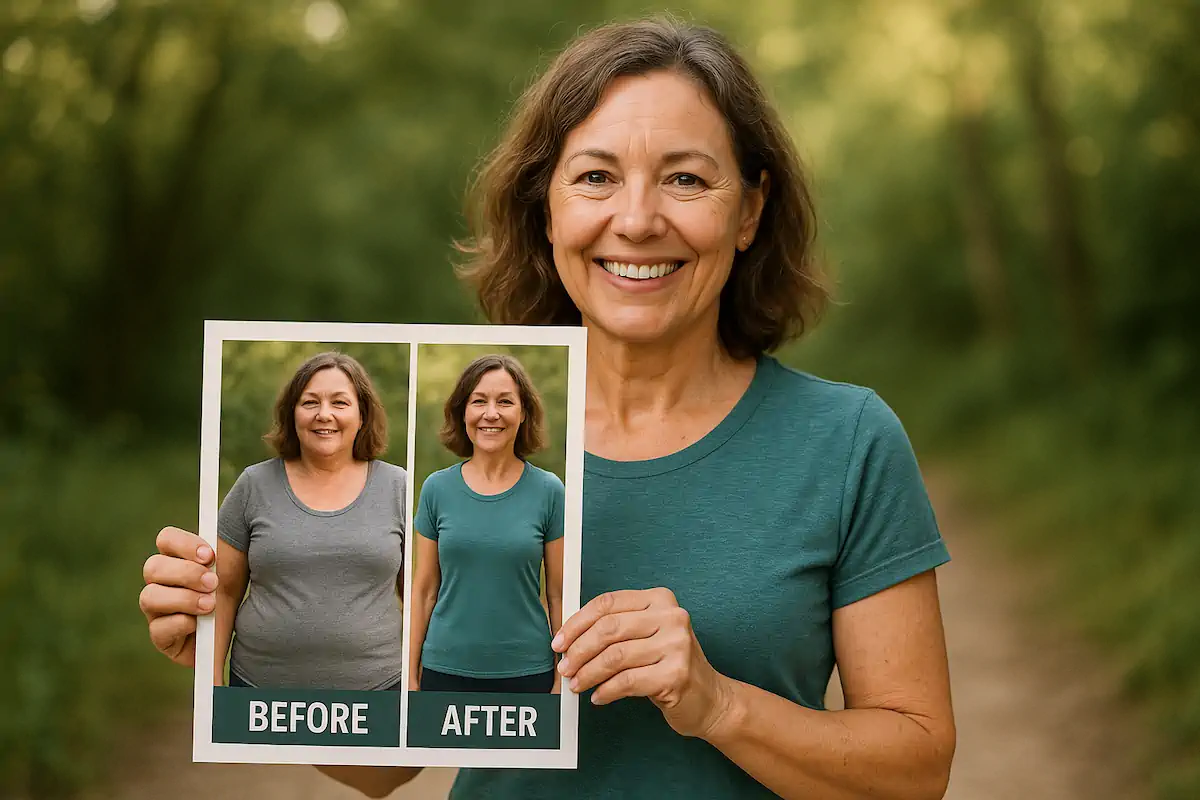 Mulher Sorrindo Depois Que Emagreceu