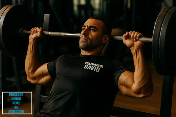 Treinador David Executando O Bench Press - Imagen Hero Do Artigo Quantas Series Para Crescer