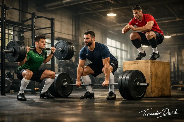Atletas Treinando Forca - Agachamento - Levantamento Terra - Saltos